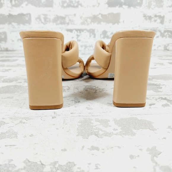 New SCHUTZ Women's Fairy High Leather Heeled  True Beige Sandal H913 - Picture 6 of 13